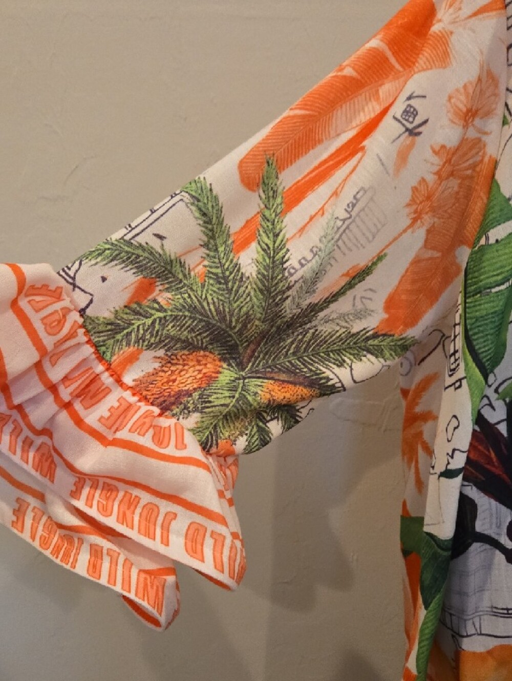 Tropical Jungle Printed Button-Up Hi Low Tucan Birds Tunic/Cover Up - Picture 7 of 8